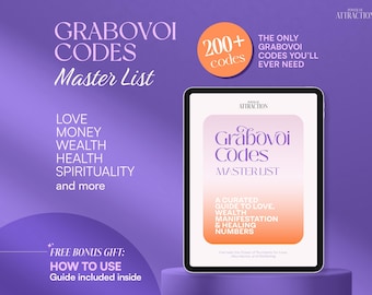Lista maestra de códigos Grabovoi de más de 200 números para el amor, el dinero, la salud, la espiritualidad y más, números de manifestación espiritual imprimibles digitales