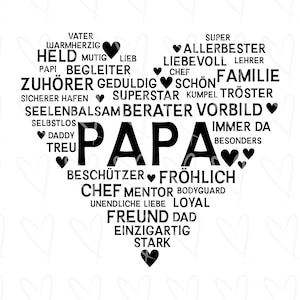 Plotterdatei Herz Wortbild Familie | Papa | svg png pdf | Geschenkidee DIY | Sofort-Download