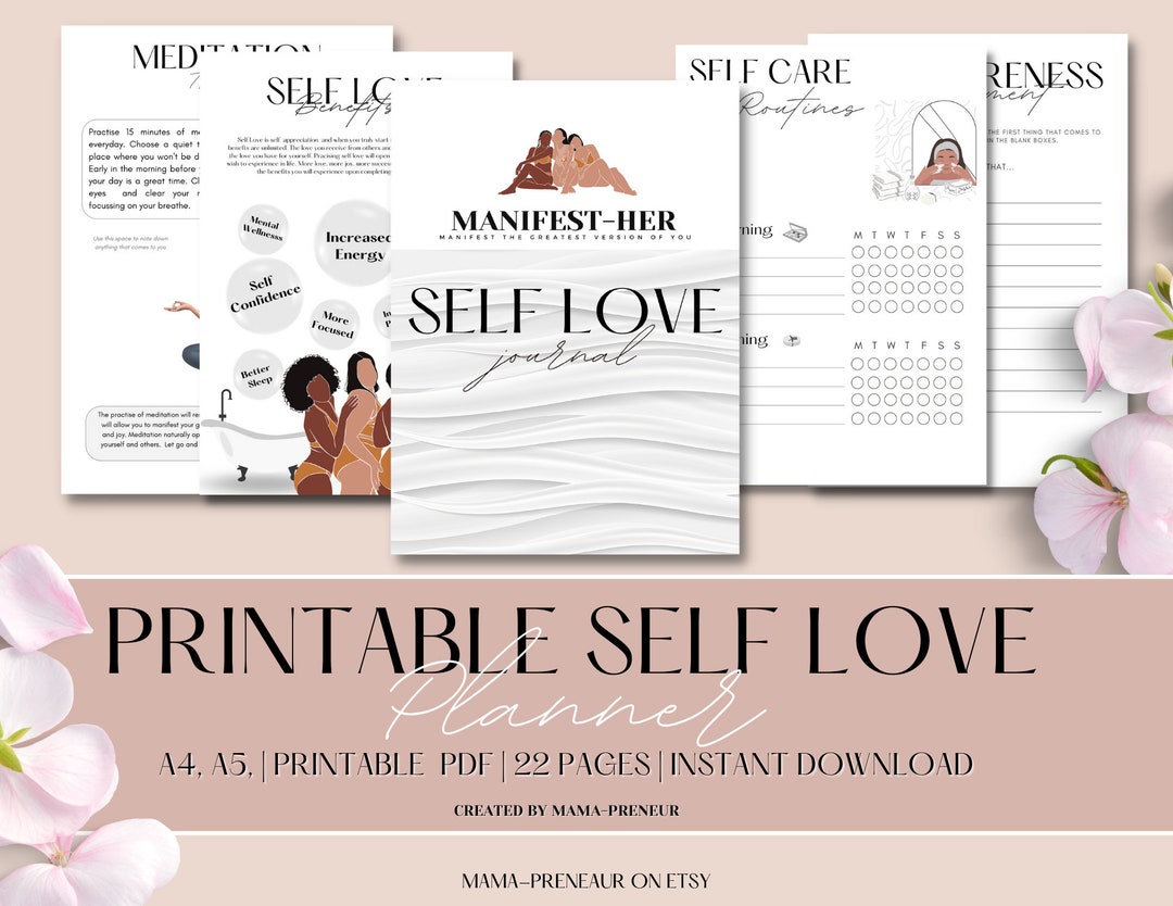 Printable Self Love Journal Daily Planner Self Love Planner Mom Planner ...