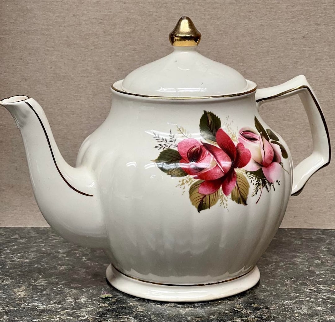 Sadler Roses Teapot Vintage Etsy
