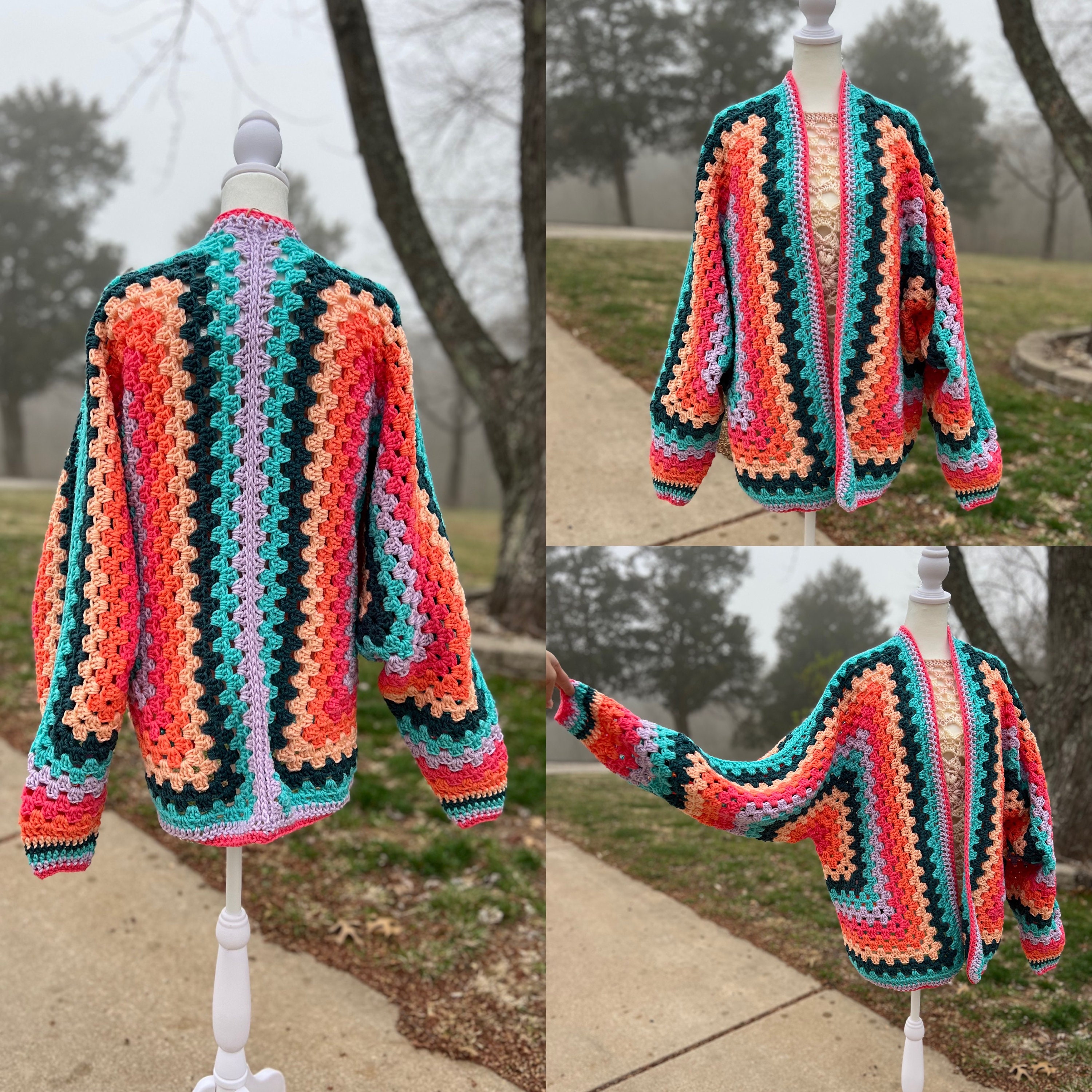 PATTERN: Four-color Hexagon Cardigan Crochet Pattern - Etsy