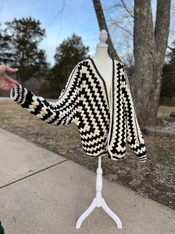 PATTERN: Hexagon Cardigan With Starburst Granny Square Back PATTERN: Hexagon Cardigan With Starburst Granny Square Back