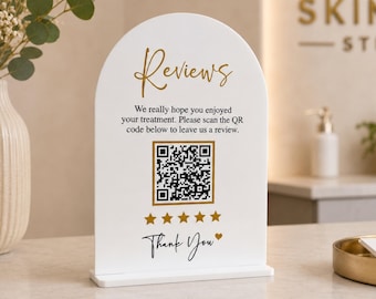 Personalised Google Review Sign | QR Code Display with Logo