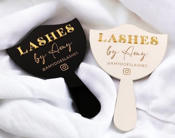 Personalised Eyelash Technician Prop | Handheld Mirror Social Media Prop | Lash Extension Face Paddle | Lash Room Decor | Aesthetics Signage