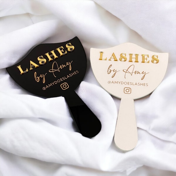 Personalised Eyelash Technician Prop | Handheld Mirror Social Media Prop | Lash Extension Face Paddle | Lash Room Decor | Aesthetics Signage