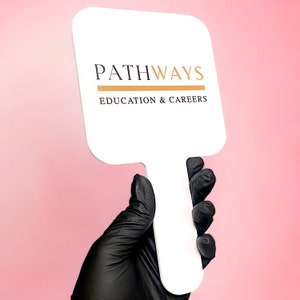 Custom Logo Handheld Mirror | Salon/Beauty Social Media Prop | Make Up Artist Mirror | Professional Aesthetics Room Signage