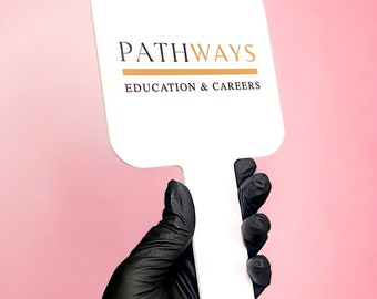 Miroir à main avec logo personnalisé | Accessoire de médias sociaux de salon/beauté | Miroir maquilleur | Signalétique professionnelle pour salle d'esthétique