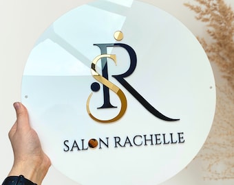 Custom Business Logo Sign, 3D Acrylic Wall Sign, Small Business, Home Office, Beauty Salon, Nail Studio Personalised Brand Logo Signage