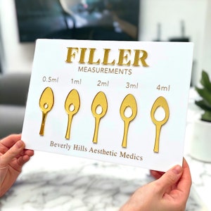 Personalised Filler Measurements Spoon Sign | Lip Filler Syringe Volume Aesthetics Signage | Beauty Clinic Decor | Salon Information