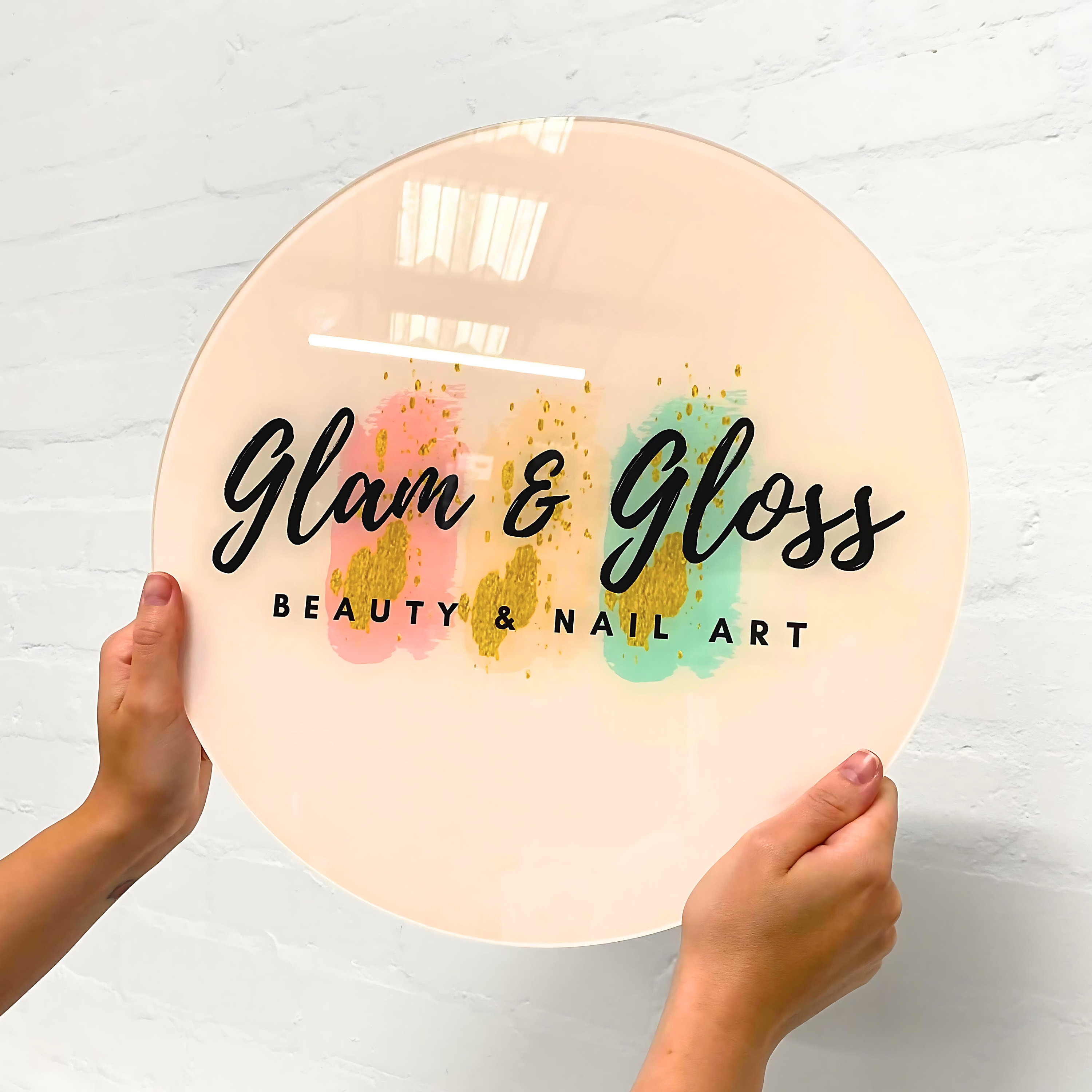 Full-Colour Business Logo Sign | Personalised Commercial Signage | UV Printed Interior Signage | Nail Beauty & Aesthetics Studios Signage