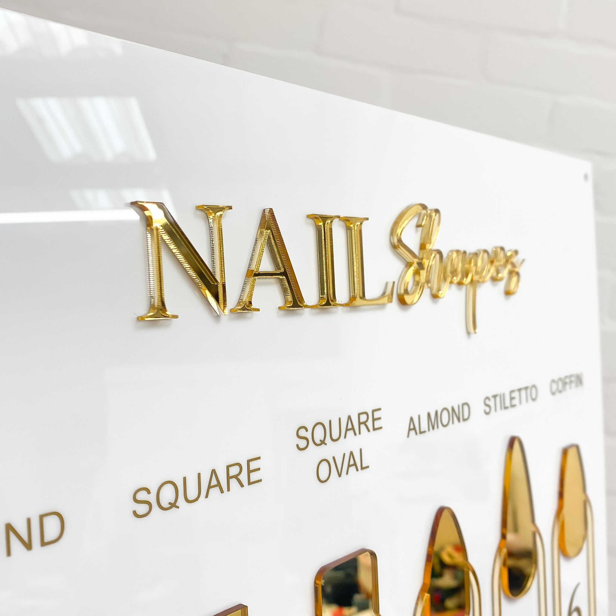Fancy Nails Sign Nail Shape Display Sign | Acrylic Salon Sign | Aesthetics & Nail Care ...