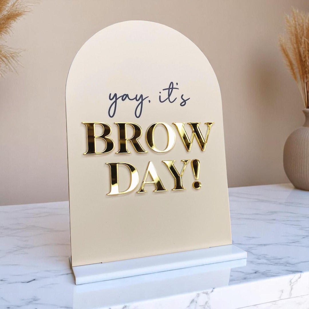 Brow Technician Sign | Small Acrylic Arch Desk Sign for Brow Artist ...
