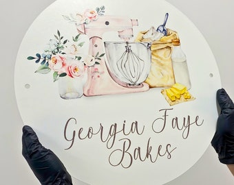 Custom Full-Colour Logo Sign for Bakeries & Cupcake Shops | Personalised UV Printed Interior Sign | Ideal for Bakeshops and Studios