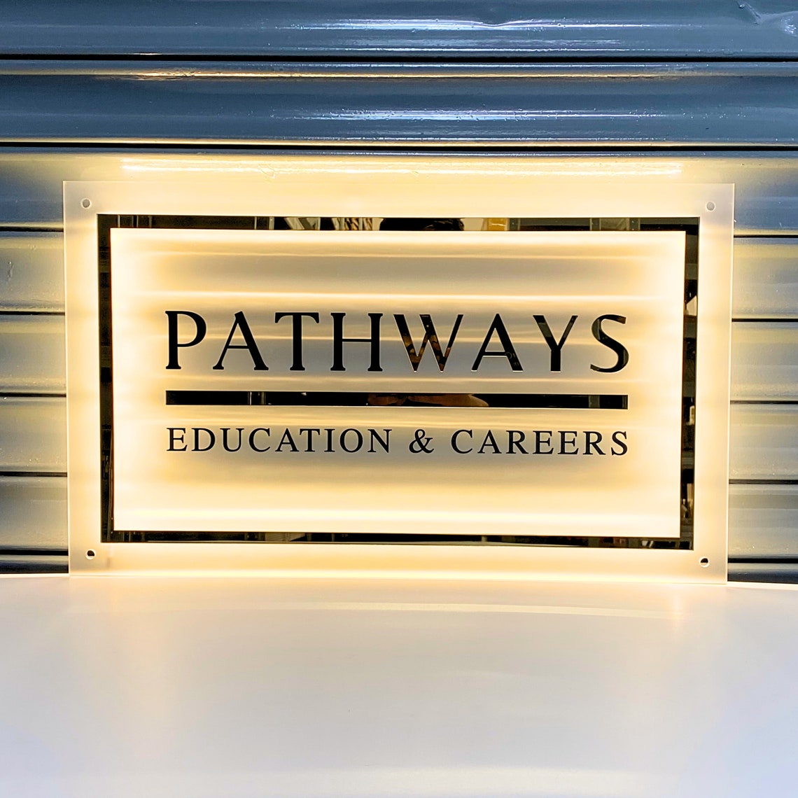 Illuminated 3D Acrylic Logo Sign | Custom Backlit LED Business Signage ...