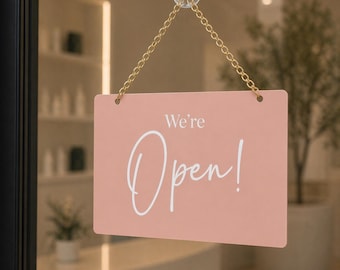 Double Sided Open Closed Hanging Door Sign | Acrylic Business Sign