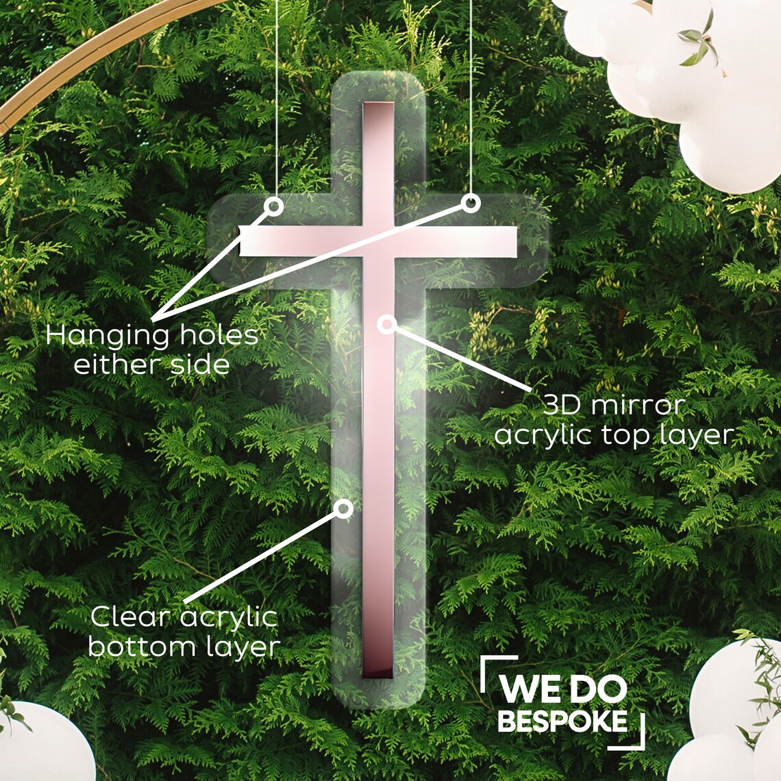 Large Hanging Religious Cross | Balloon Arch Moongate Decor Idea ...