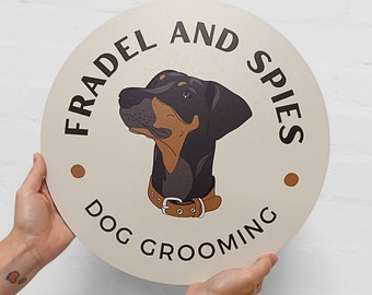Custom Full-Colour Logo Sign for Dog Groomers | Personalised UV Printed Interior Sign | Perfect for Pet Grooming Studios and Shops