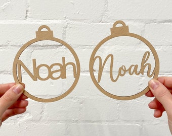 Personalised MDF Christmas Bauble Ornament