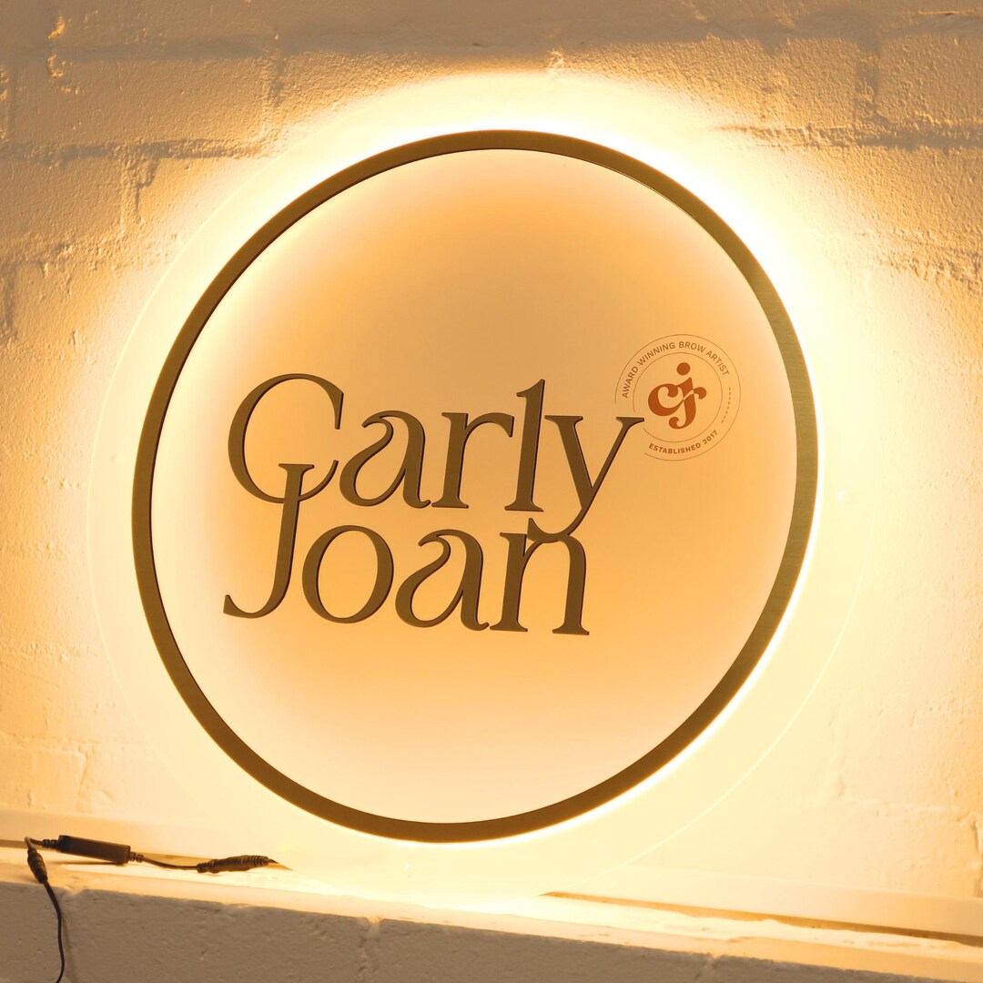 Backlit 3D Acrylic Custom Logo Sign Light up Business Sign for Hair ...