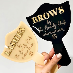Personalised Brow Technician Prop | Handheld Mirror Social Media Prop | Lash Extension Face Paddle | Lash Room Decor | Aesthetics Signage