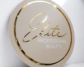 3D Acrylic Business Logo Sign | Custom Salon, Spa, Beauty Studio Signage