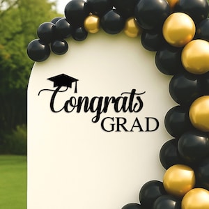 Graduation Backdrop Sign | Congrats Grad Photo Backdrop | Graduation Party Decorations | Event Organiser Background Props | Class of 2025