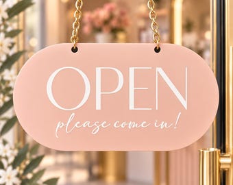 Double Sided Open Closed Hanging Door Sign | Acrylic Business Sign