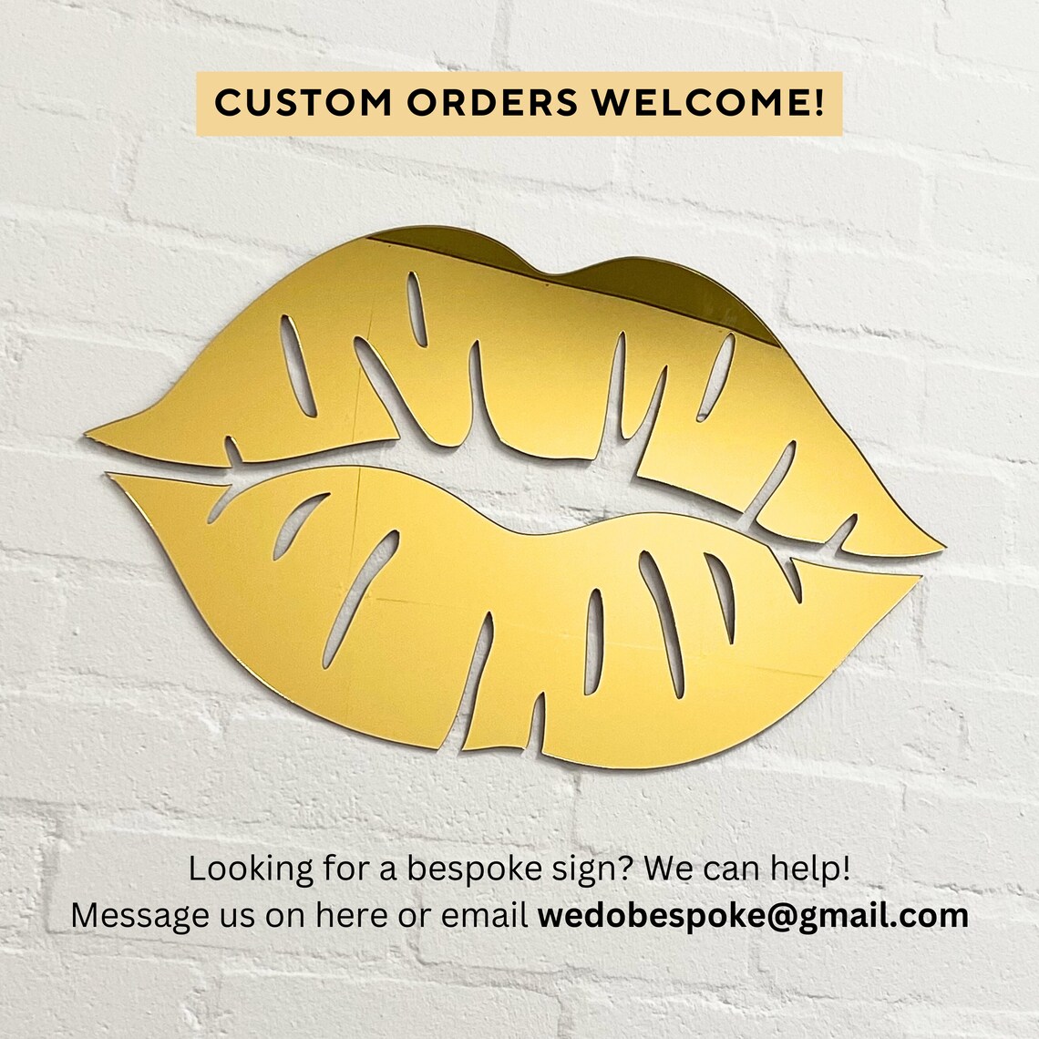 3D Brow & Lash Acrylic Wall Sign | Lash Lounge Decor | Gold Mirror ...