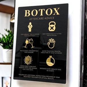 Botox Nazorg Advies 3D Acryl Bord | Esthetiek Displayborden | Beauty Clinic wanddecoratie | Informatiebord salon | A3-formaat