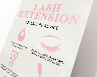 Lash Extension Aftercare Advice Sign | 3D Acrylic Aesthetics Display Signage | Beauty Clinic Wall Decor | Salon Information Sign | A3 Size