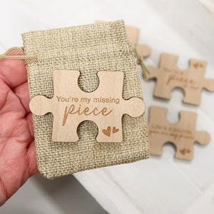 Pezzo di puzzle romantico per San Valentino, pezzo mancante, regalo d'amore per lui e per lei, idea regalo di nozze per coppie