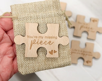 Romantic Valentines Keepsake Puzzle Piece, Missing Piece Love Gift For Him Her, Wedding Gift Idea For Couples