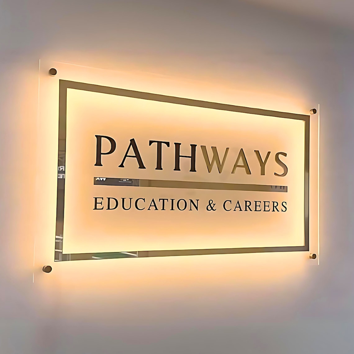 Illuminated 3D Acrylic Logo Sign | Custom Backlit LED Business Signage ...