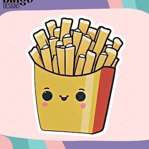 Frytki Fry Cartoon PNG Cyfrowe pobieranie - Plik naklejki z obramowaniem - Element projektu - Plik przezroczystego tła żywności