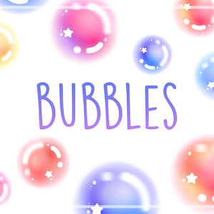 Pegatinas digitales de burbujas lindas, pegatinas kawaii, pegatinas decorativas, pegatinas para planificador, paquete de imágenes prediseñadas