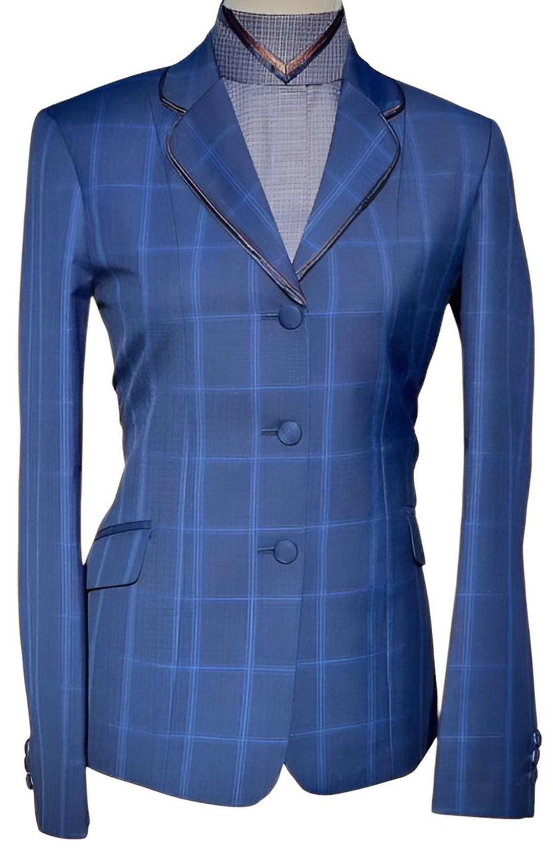 Women’s Blue Equestrian Check Hunt Coat | English Riding Jacket With ...