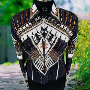 Chaqueta de espectáculo de reina del rodeo: chaqueta de equitación western con piedra de cristal.
