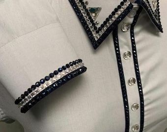 Western Show Shirt: Glass Stone Horse Riding Apparel