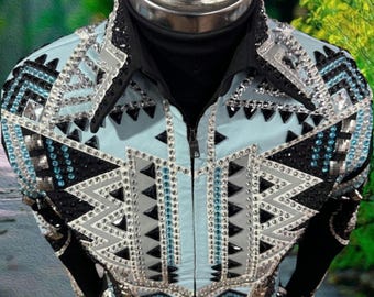 Veste Western Noire Personnalisable - Rodéo, équitation - Fabriquée En Inde