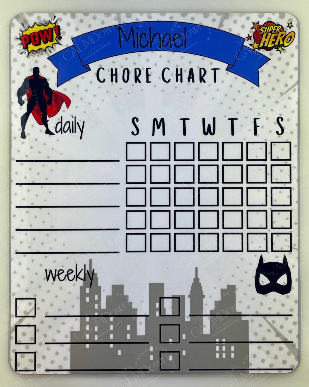 Chore Chart | Dry Erase Board | Magnetic | Personalized | Kid Names ...