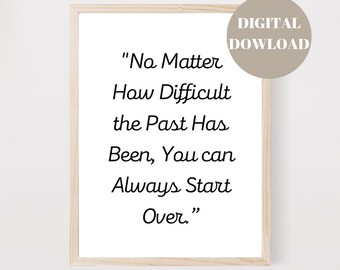 How Hard Is the Past, Printable wall art, Inspirational quote, Positive quotes, Quote printing, Motivating Words, wall art prints, Positive