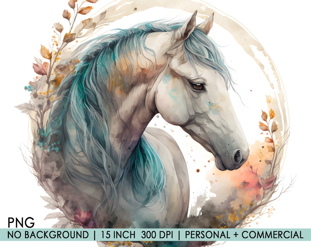 Horse Watercolor Clipart, Horse PNG, Horse Clip Art, Commercial, Craft