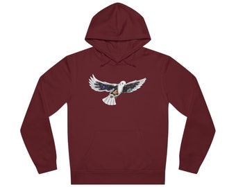Unisex Ptak spacebird Latam wysoko eco friendly Hoodie with organic cotton (85%) and recycled polyester
