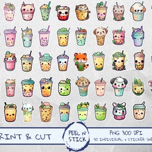 Boba Cats Sticker Sheet Boba Cats Sticker Sheet