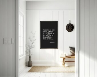 Winston Churchill Minimalist Quote Print | Inspirational Wall Art | Printable Digital Design