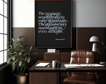 Winston Churchill Minimalist Quote Print | Inspirational Wall Art | Printable Digital Design