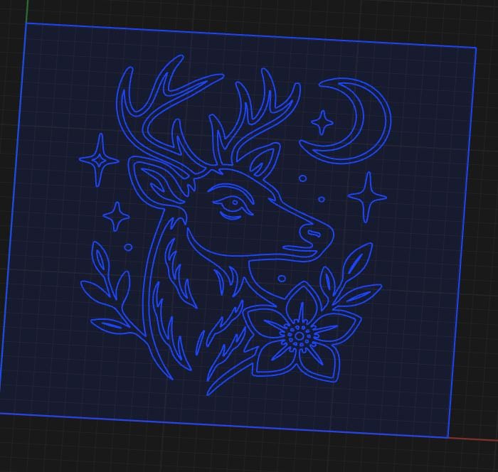 Deer SVG: Celestial Stag Line Art - Cricut, CNC, Laser Cut (digital ...
