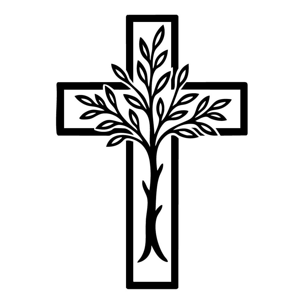 Tree of Life Cross SVG: Christian Line Art (digital Download) - Etsy