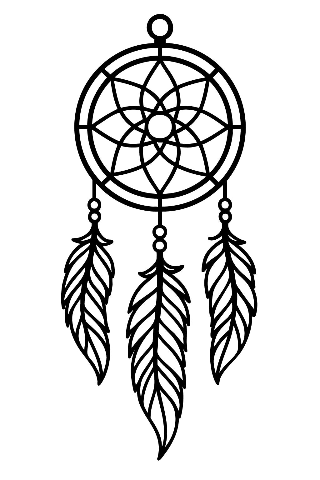 Lotus Dream Catcher Line Art Digital Download - svg png dxf for laser, cricut, and cnc