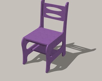 Kids Chair CNC File: 1/2" Plywood, DXF SVG Cut File (Digital Download)